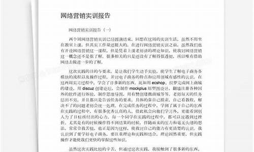 网络营销实训总结_网络营销实训总结2000字