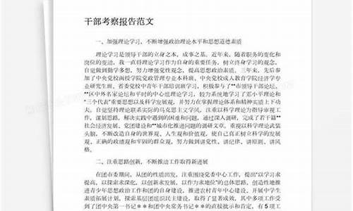 干部考察报告_干部考察报告个人考察报告