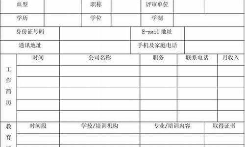 履历表范文_履历表的基本内容